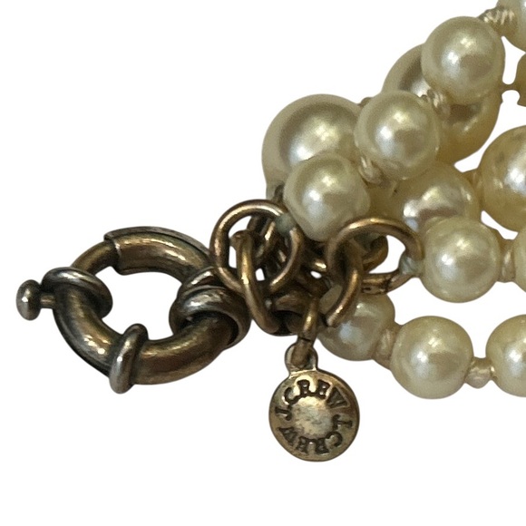 J. Crew Classic Cream Beaded faux pearl layered 5 multi strand Necklace marked - Picture 10 of 11